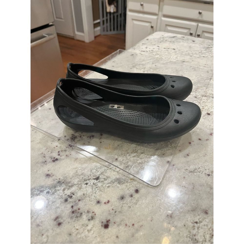 Crocs Alice Black Sling Back Ballet Flats sz 7